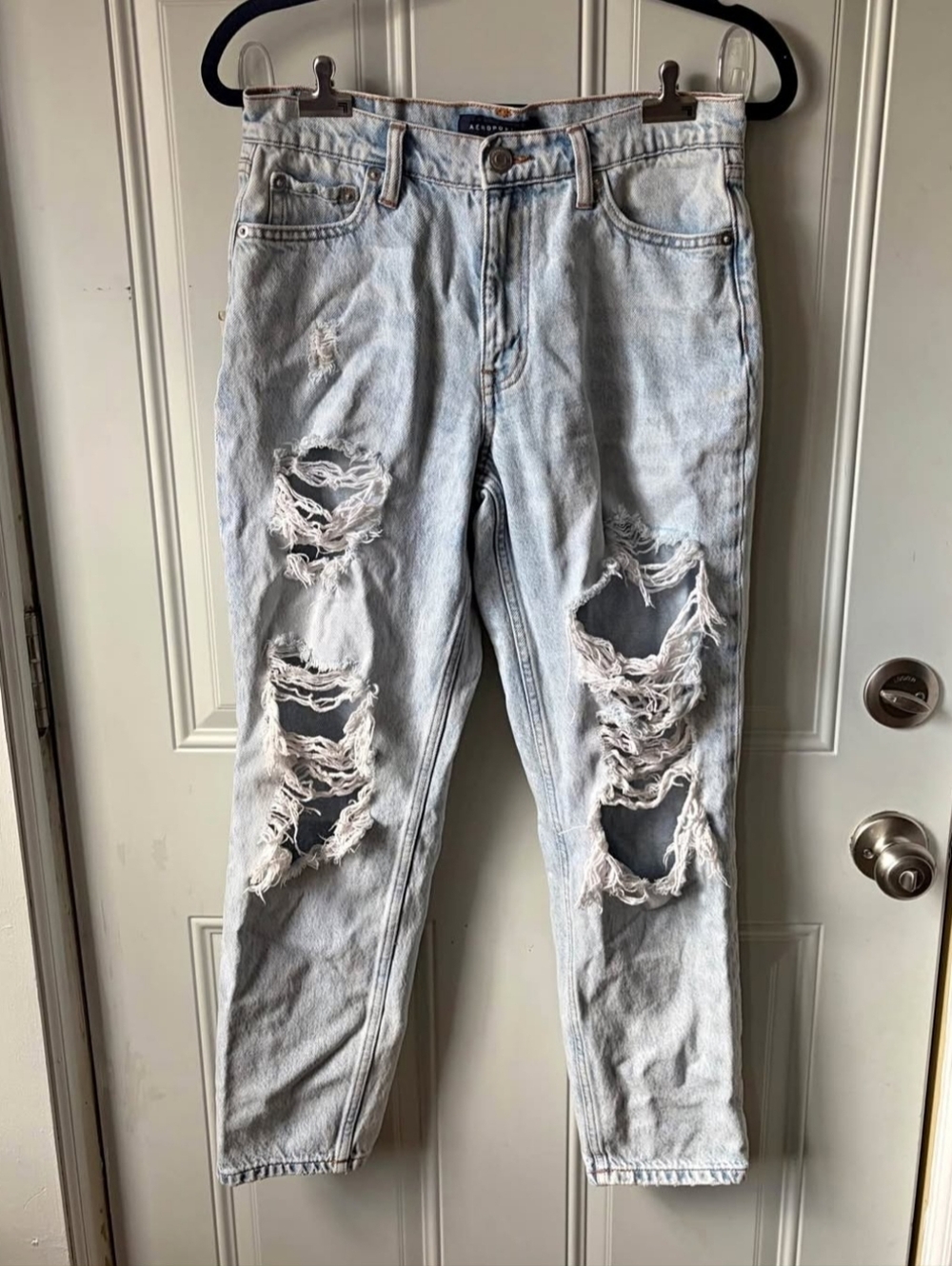 Aeropostale Distressed High Waisted Mom Jeans